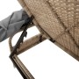 Tumbonas con capota y mesa 2 uds ratán sintético beige en Tumbonas | Comprar online en Foru.es
