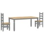 Juego de comedor Panama 3 pzas madera maciza de pino gris de , muebles para cocinas y comedores - Ref: Foro24-3345207, Precio...