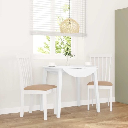 Sillas de comedor con cojines 2uds madera maciza blanco caucho de , Sillas de comedor - Ref: Foro24-4102394, Precio: 100,84 €...