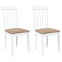 Sillas de comedor con cojines 2uds madera maciza blanco caucho de , Sillas de comedor - Ref: Foro24-4102394, Precio: 100,84 €...