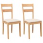 Sillas de comedor con cojines 2uds madera maciza natural caucho de , Sillas de comedor - Ref: Foro24-4102382, Precio: 94,73 €...