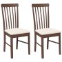 Sillas de comedor con cojines 2 uds madera maciza marrón caucho de , Sillas de comedor - Ref: Foro24-4102499, Precio: 122,92 ...