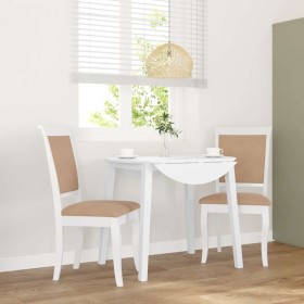 Sillas de comedor con cojines 2uds madera maciza blanco caucho de , Sillas de comedor - Ref: Foro24-4102490, Precio: 178,05 €...