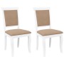 Sillas de comedor con cojines 2uds madera maciza blanco caucho de , Sillas de comedor - Ref: Foro24-4102490, Precio: 178,05 €...