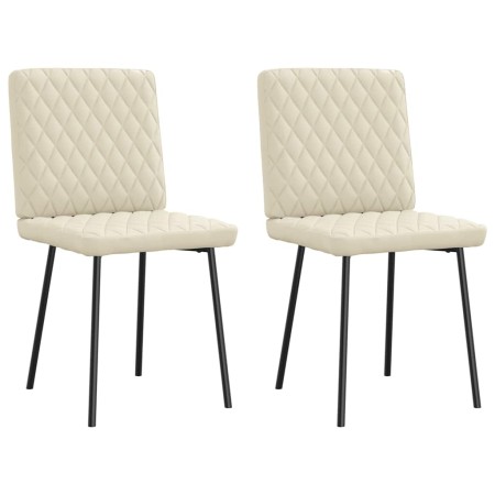 Sillas de comedor 2 unidades cuero sintético crema de , Sillas de comedor - Ref: Foro24-4101114, Precio: 88,63 €, Descuento: %