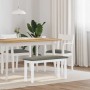 Banco 90 cm madera maciza caucho blanco de , Bancos de comedor y cocina - Ref: Foro24-4102597, Precio: 73,86 €, Descuento: %