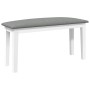 Banco 90 cm madera maciza caucho blanco de , Bancos de comedor y cocina - Ref: Foro24-4102597, Precio: 73,86 €, Descuento: %