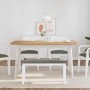 Banco 90 cm madera maciza caucho blanco de , Bancos de comedor y cocina - Ref: Foro24-4102597, Precio: 73,86 €, Descuento: %