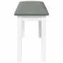 Banco 90 cm madera maciza caucho blanco de , Bancos de comedor y cocina - Ref: Foro24-4102597, Precio: 73,86 €, Descuento: %