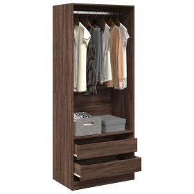 Armario madera de ingeniería color roble marrón 80x50x200 cm de , Armarios roperos - Ref: Foro24-3307753, Precio: 155,22 €, D...
