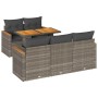 Set sofás jardín y cojines 6 pzas ratán sintético acacia gris de , Conjuntos de jardín - Ref: Foro24-3327441, Precio: 423,38 ...
