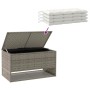 Cojines para exterior gris 100x55x55,5 cm ratán sintético de , Cajas de almacenaje para exteriores - Ref: Foro24-4104143, Pre...