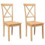 Sillas de comedor 2 unidades madera maciza de caucho de , Sillas de comedor - Ref: Foro24-4102404, Precio: 118,04 €, Descuent...