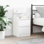 Mesilla de noche con 2 cajones blanca 38x34x80 cm de , Mesitas de noche - Ref: Foro24-861355, Precio: 57,15 €, Descuento: %