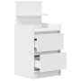 Mesilla de noche con 2 cajones blanca 38x34x80 cm de , Mesitas de noche - Ref: Foro24-861355, Precio: 57,15 €, Descuento: %