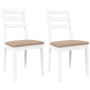 Sillas de comedor con cojines 2uds madera maciza blanco caucho de , Sillas de comedor - Ref: Foro24-4102522, Precio: 134,53 €...