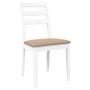 Sillas de comedor con cojines 2uds madera maciza blanco caucho de , Sillas de comedor - Ref: Foro24-4102522, Precio: 134,53 €...