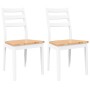 Sillas de comedor 2 unidades madera maciza de caucho blanco de , Sillas de comedor - Ref: Foro24-4102520, Precio: 139,69 €, D...