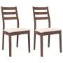 Sillas de comedor con cojines 2 uds madera maciza marrón caucho de , Sillas de comedor - Ref: Foro24-4102515, Precio: 134,53 ...