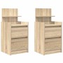 Mesillas de noche con 2 cajones 2 uds roble Sonoma 38x34x80 cm de , Mesitas de noche - Ref: Foro24-861360, Precio: 101,69 €, ...