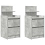 Mesillas de noche con 2 cajones 2 uds gris hormigón 38x34x80 cm de , Mesitas de noche - Ref: Foro24-861362, Precio: 97,91 €, ...
