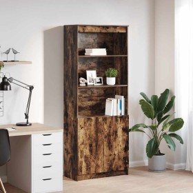 Aparador alto madera de ingeniería roble ahumado 70x35x180 cm de , Aparadores - Ref: Foro24-3328475, Precio: 110,01 €, Descue...