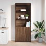Aparador alto madera de ingeniería marrón roble 70x35x180 cm de , Aparadores - Ref: Foro24-3328477, Precio: 113,69 €, Descuen...