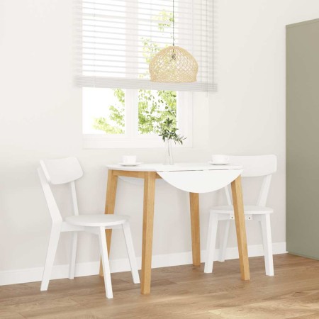 Sillas de comedor 2 unidades madera maciza de caucho blanco de , Sillas de comedor - Ref: Foro24-4102433, Precio: 120,13 €, D...