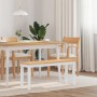 Banco 110 cm madera maciza caucho blanco de , Bancos de comedor y cocina - Ref: Foro24-4102607, Precio: 85,92 €, Descuento: %