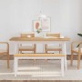 Banco 110 cm madera maciza caucho blanco de , Bancos de comedor y cocina - Ref: Foro24-4102607, Precio: 85,92 €, Descuento: %