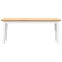 Banco 110 cm madera maciza caucho blanco de , Bancos de comedor y cocina - Ref: Foro24-4102607, Precio: 85,92 €, Descuento: %