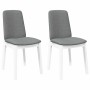 Sillas de comedor con cojines 2uds madera maciza blanco caucho de , Sillas de comedor - Ref: Foro24-4102446, Precio: 123,88 €...