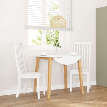 Sillas de comedor 2 unidades madera maciza de caucho blanco de , Sillas de comedor - Ref: Foro24-4102459, Precio: 150,43 €, D...