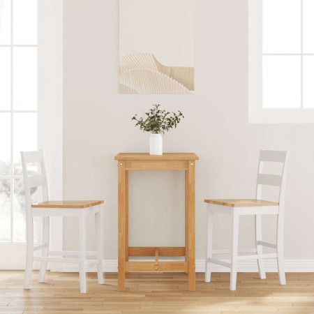 Taburetes de bar 2 uds madera maciza blanca caucho de , Taburetes de cocina - Ref: Foro24-4102560, Precio: 136,84 €, Descuent...