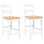 Taburetes de bar 2 uds madera maciza blanca caucho de , Taburetes de cocina - Ref: Foro24-4102560, Precio: 136,84 €, Descuent...