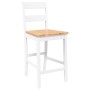 Taburetes de bar 2 uds madera maciza blanca caucho de , Taburetes de cocina - Ref: Foro24-4102560, Precio: 136,84 €, Descuent...