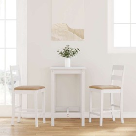 Taburetes de bar con cojines 2 uds madera maciza blanca caucho de , Taburetes de cocina - Ref: Foro24-4102562, Precio: 137,47...
