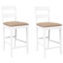 Taburetes de bar con cojines 2 uds madera maciza blanca caucho de , Taburetes de cocina - Ref: Foro24-4102562, Precio: 137,47...