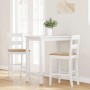 Taburetes de bar con cojines 2 uds madera maciza blanca caucho de , Taburetes de cocina - Ref: Foro24-4102562, Precio: 137,47...
