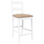 Taburetes de bar con cojines 2 uds madera maciza blanca caucho de , Taburetes de cocina - Ref: Foro24-4102562, Precio: 137,47...