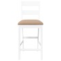 Taburetes de bar con cojines 2 uds madera maciza blanca caucho de , Taburetes de cocina - Ref: Foro24-4102562, Precio: 137,47...