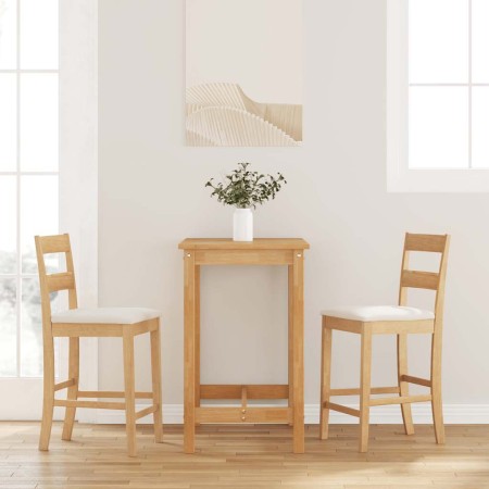 Taburetes de bar con cojines 2 uds madera maciza natural caucho de , Taburetes de cocina - Ref: Foro24-4102557, Precio: 137,3...