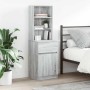 Mesilla de noche gris Sonoma 39x35x125 cm madera de ingeniería de , Mesitas de noche - Ref: Foro24-861315, Precio: 81,42 €, D...