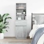 Mesilla de noche gris Sonoma 39x35x125 cm madera de ingeniería de , Mesitas de noche - Ref: Foro24-861315, Precio: 81,42 €, D...