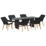 Conjunto de Comedor de Jardín 7 pcs Negro ratán sintético en Mesas de jardín | Comprar online en Foru.es