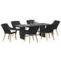 Conjunto de Comedor de Jardín 7 pcs Negro ratán sintético en Mesas de jardín | Comprar online en Foru.es