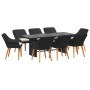Conjunto de Comedor de Jardín 9 pcs Negro ratán sintético en Mesas de jardín | Comprar online en Foru.es