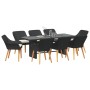 Conjunto de Comedor de Jardín 9 pcs Negro ratán sintético en Mesas de jardín | Comprar online en Foru.es