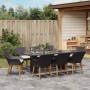 Conjunto de Comedor de Jardín 9 pcs Negro ratán sintético en Mesas de jardín | Comprar online en Foru.es