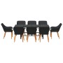 Conjunto de Comedor de Jardín 9 pcs Negro ratán sintético en Mesas de jardín | Comprar online en Foru.es